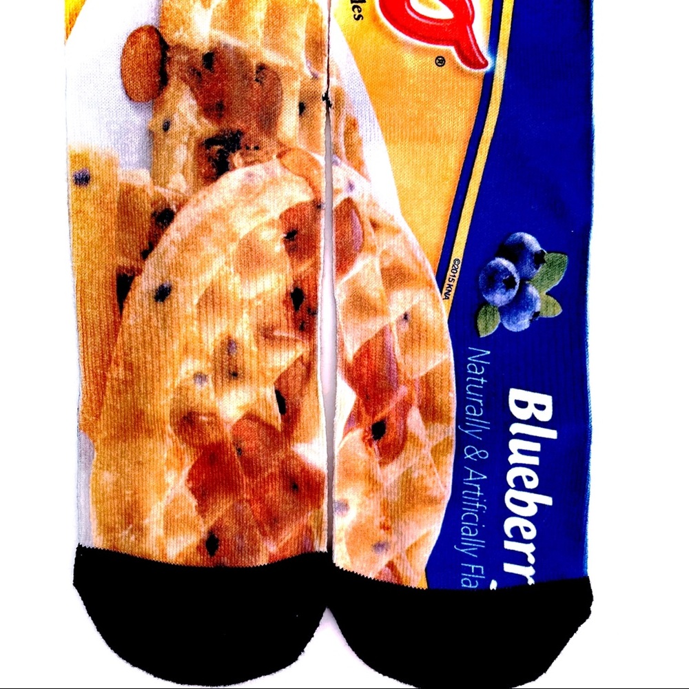 Odd Sox Eggo Blueberry Waffle Box Crew Socks Mens Womens Novelty Gift - Picture 5 of 7
